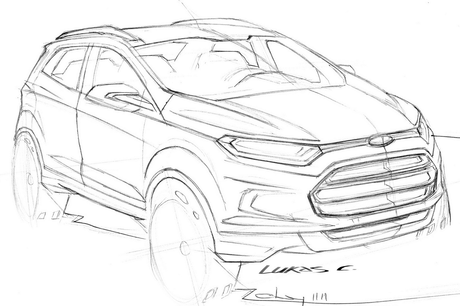 Early Design Sketches of the AllNew Ford EcoSport 52887  Ultimogiro